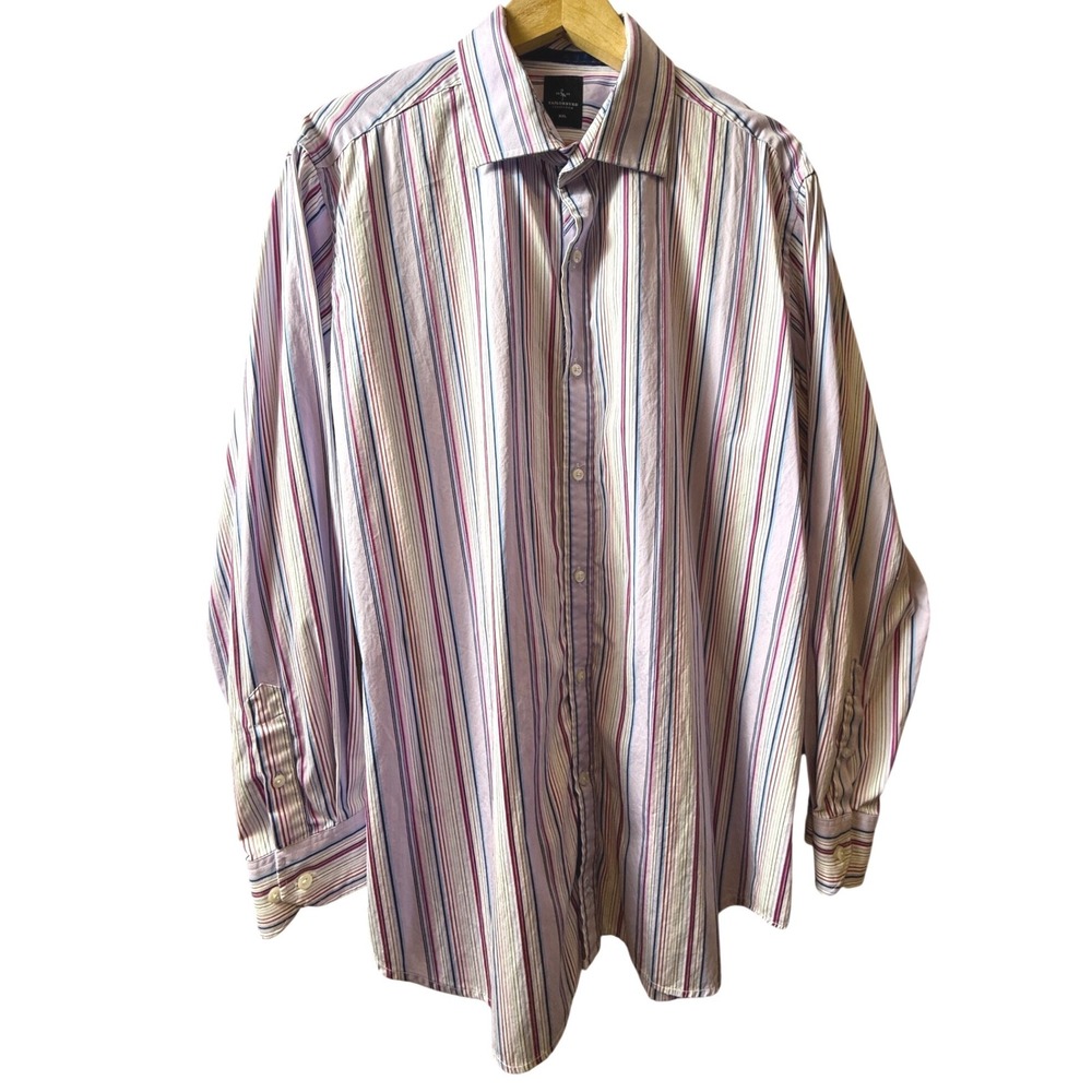 Tailorbyrd Collection Mens XXL Striped Button Down Shirt Cotton Big Tall‎